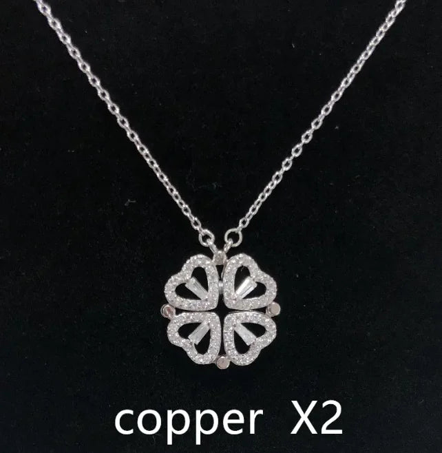 Heart-to-Heart Four-Leaf Clover Necklace