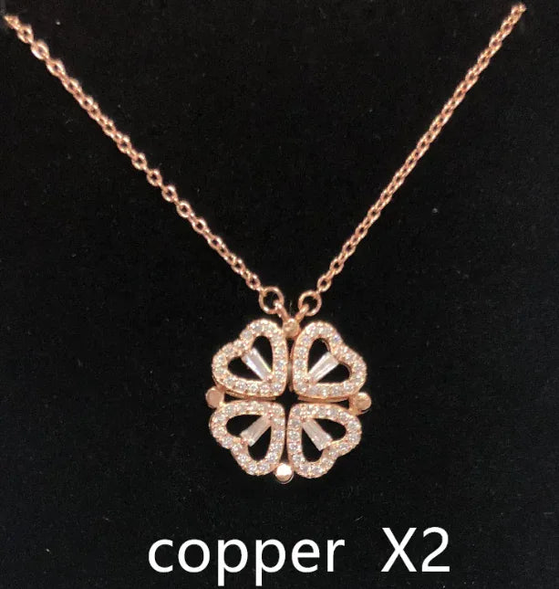 Heart-to-Heart Four-Leaf Clover Necklace